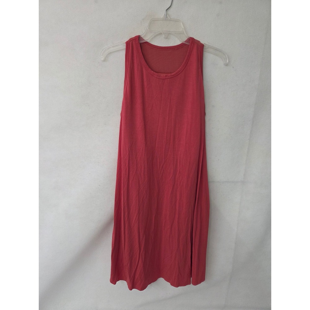 SheBird Flirty Shortie Tank Dress Coral Red Built-in Bra Modal Pockets 5 M\L